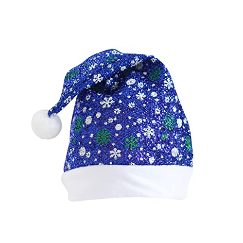 And Santa Traditionelle Weihnachtsparty Rot für Weihnachten Plaid Kostüm Hut Leder für Damen (Blau, Einheitsgröße) von Generisch