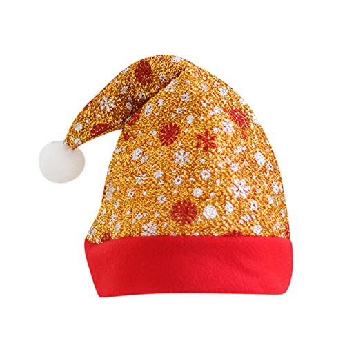 And Santa Traditionelle Weihnachtsparty Rot für Weihnachten Plaid Kostüm Hut Leder für Damen (Gelb, Einheitsgröße) von Generisch