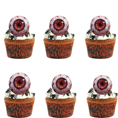 Anemowind 40 Essbare Augen Cupcake Topper Halloween Kuchen Dekoration Augen Halloween Party Dekoration Geburtstagsfeier cake decoration von Generisch