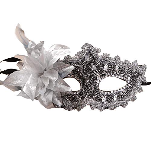 Angebote Tages Blitzangebote,Masken,Venezianische Maske Herren Maskenball Masken Damen Gesicht Verkleidung Venedig Kostüm Ball Masquerade Mask Therian Halloween,Silber,One Size Angebote Tages Blitzangebote,Masken,Venezianische Maske Herren Maskenball Masken Damen Gesicht Verkleidung Venedig Kostüm Ball Masquerade Mask Therian Halloween,Silber,One Size von Generisch