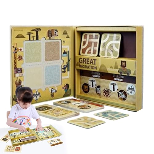 Animal Brettspiel, Vorschule Tierrätsel - Hölzerne logische Brettspiel,Tolle Migration Bildungsübereinstimmung, Lernspielzeug für die Heimschule von Generisch