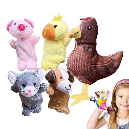 Animal Finger Puppets, Multicolor Finger Toy Set of 5, Soft Plush Hand Puppets, 3.15 in Interactive Play Design for Easter Basket Stuffers, Egg Fillers, School Classroom Rewards, and Party Supplies Animal Finger Puppets, Multicolor Finger Toy Set of 5, Soft Plush Hand Puppets, 3.15 in Interactive Play Design for Easter Basket Stuffers, Egg Fillers, School Classroom Rewards, and Party Supplies von Generisch