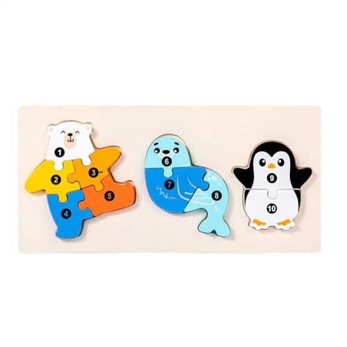 Animal Puzzle Board, Tierform -Matching -Puzzle für Kinder - Holzmuster -Matching -Blöcke für Kinder | Frühe Bildungsentwicklung Brettspiele für Mädchen und Junge von Generisch