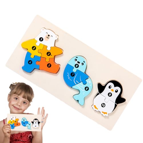 Animal Puzzle Board, Tierform -Matching -Puzzle für Kinder | Kinder hölzerne Tiermuster Matching -Blöcke | Frühe Bildungsentwicklung Brettspiele für Mädchen und Junge von Generisch