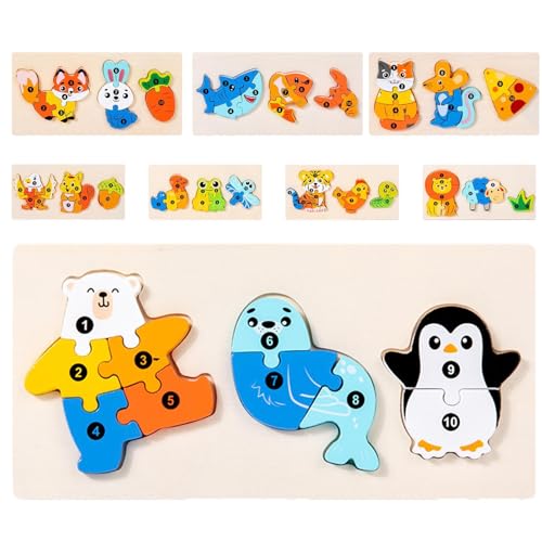 Animal Puzzle Board, Tierform -Matching -Puzzle für Kinder | Tiermuster -Matching -Blöcke - Frühe Bildungsentwicklung Brettspiele für Mädchen und Junge von Generisch