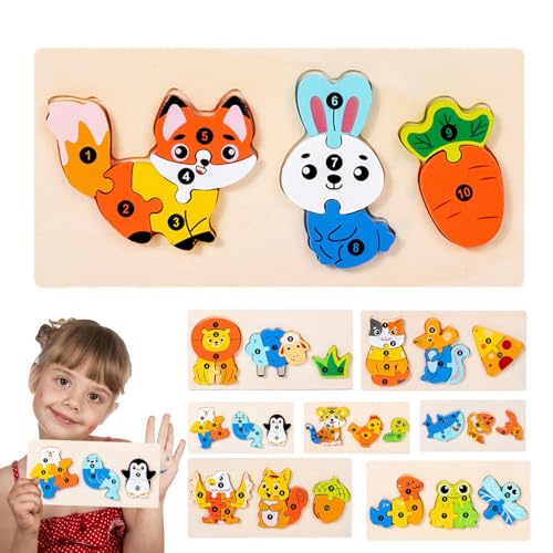 Animal Puzzle Board, Tierform -Matching -Puzzle für Kinder | Tiermuster -Matching -Blöcke | Frühe Bildungsentwicklung Brettspiele für Mädchen und Junge von Generisch
