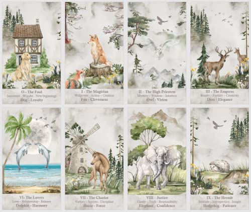 Animal Spirit Tarotkarten Deck Tierische spirituelle Symbolik Tarotkarten von Generisch