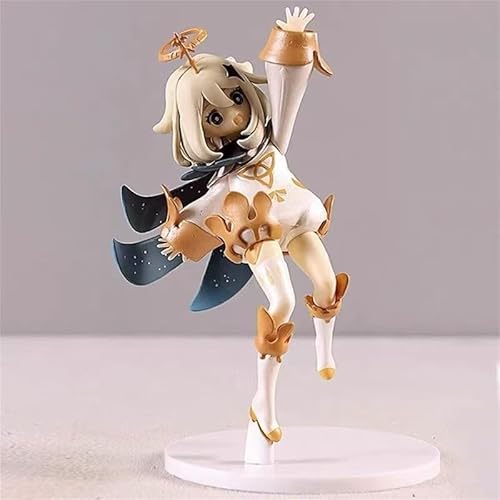 Anime-Action-Figuren, Modellstatue, weißes langes Haar, schwarze Augen, weiblicher Spielcharakter mit Stirnbandring, springt für Freudenpose, Tragen eines Umhangs, Schlafzimmerornament, H 14,5 cm, Anime-Action-Figuren, Modellstatue, weißes langes Haar, schwarze Augen, weiblicher Spielcharakter mit Stirnbandring, springt für Freudenpose, Tragen eines Umhangs, Schlafzimmerornament, H 14,5 cm, von Generisch