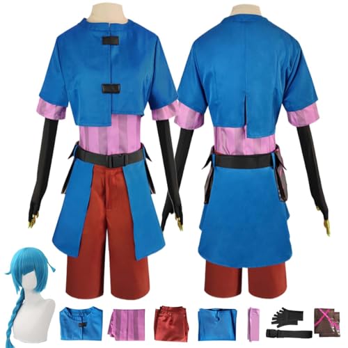 Anime Arcane J'inx Cosplay Kostüm Rollenspiel Outfit mit Perücke Blau Rot Kurze Hose Zubehör Set Halloween Comic Con Party Karneval Uniform für Erwachsene Kinder Unisex Anzug Anime Arcane J'inx Cosplay Kostüm Rollenspiel Outfit mit Perücke Blau Rot Kurze Hose Zubehör Set Halloween Comic Con Party Karneval Uniform für Erwachsene Kinder Unisex Anzug von Generisch
