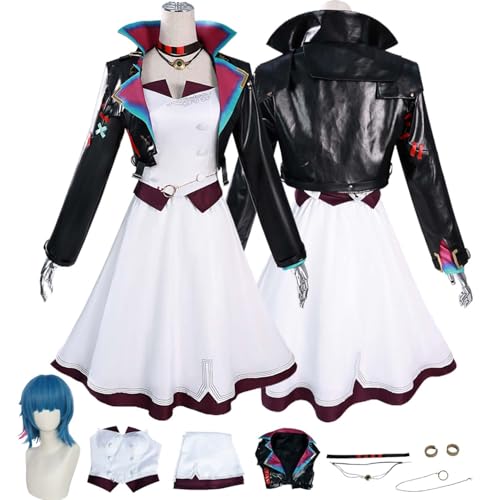 Anime Arcane J'inx Cosplay Kostüm Rollenspiel Outfit mit Perücke weißem Rock Zubehör Set Halloween Comic Con Party Karneval Uniform für Erwachsene und Kinder Unisex Anzug Anime Arcane J'inx Cosplay Kostüm Rollenspiel Outfit mit Perücke weißem Rock Zubehör Set Halloween Comic Con Party Karneval Uniform für Erwachsene und Kinder Unisex Anzug von Generisch