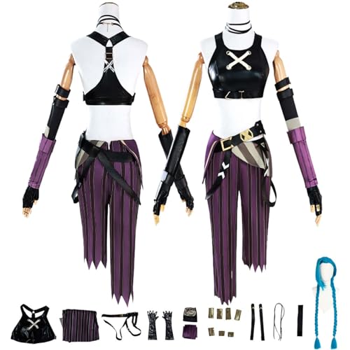 Anime Arcane J'inx Cosplay Kostüm Rollenspiel Verbesserte Modelle Outfit mit Perücke Oberteile Lange Hosen Zubehör Set Halloween Comic Con Party Karneval Uniform für Erwachsene Kinder Unisex Anzug Anime Arcane J'inx Cosplay Kostüm Rollenspiel Verbesserte Modelle Outfit mit Perücke Oberteile Lange Hosen Zubehör Set Halloween Comic Con Party Karneval Uniform für Erwachsene Kinder Unisex Anzug von Generisch