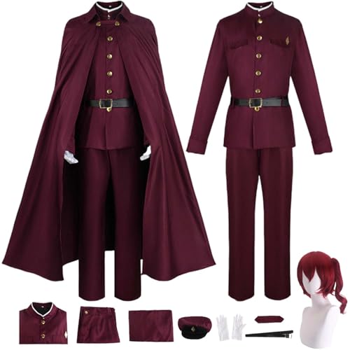 Anime Bungou Stray Dogs Ookura Teruko Cosplay Kostüm Rollenspiel Outfit mit Perücke roter Uniformanzug Zubehör Set Halloween Comic Con Party Karneval Uniform für Erwachsene und Kinder Unisex Anzug Anime Bungou Stray Dogs Ookura Teruko Cosplay Kostüm Rollenspiel Outfit mit Perücke roter Uniformanzug Zubehör Set Halloween Comic Con Party Karneval Uniform für Erwachsene und Kinder Unisex Anzug von Generisch