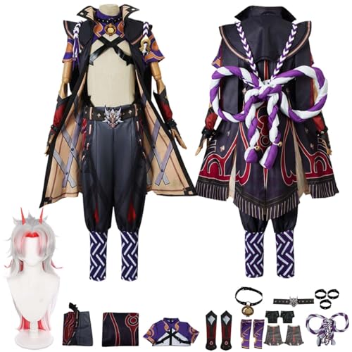 Anime G'enshin Impact Arataki Itto Cosplay Kostüm Rollenspiel Outfit mit Perücke Kopfschmuck Zubehör Set Halloween Comic Con Party Karneval Uniform für Erwachsene Kinder Unisex Anzug Anime G'enshin Impact Arataki Itto Cosplay Kostüm Rollenspiel Outfit mit Perücke Kopfschmuck Zubehör Set Halloween Comic Con Party Karneval Uniform für Erwachsene Kinder Unisex Anzug von Generisch