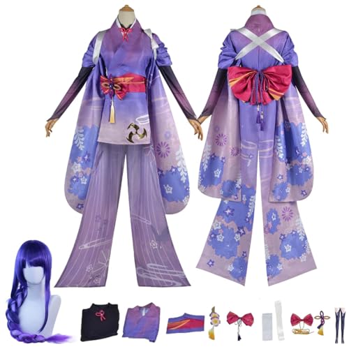 Anime G'enshin Impact B'eelzebul Cosplay Kostüm Rollenspiel Outfit mit Perücke Kimono Zubehör Set Halloween Comic Con Party Karneval Uniform für Erwachsene Kinder Unisex Anzug Anime G'enshin Impact B'eelzebul Cosplay Kostüm Rollenspiel Outfit mit Perücke Kimono Zubehör Set Halloween Comic Con Party Karneval Uniform für Erwachsene Kinder Unisex Anzug von Generisch