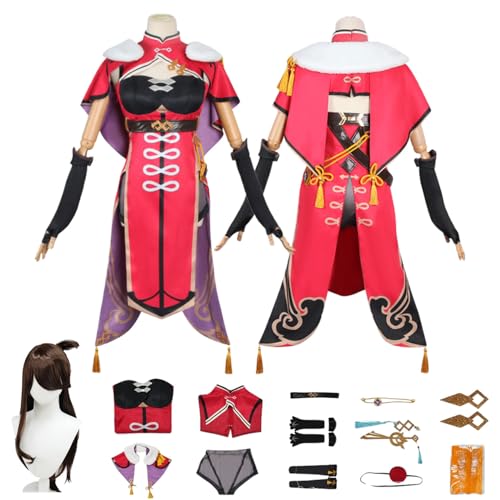 Anime G'enshin Impact B'eidou Cosplay Kostüm Rollenspiel Outfit mit Perücke Kleid Zubehör Set Halloween Comic Con Party Karneval Uniform für Erwachsene Kinder Unisex Anzug von Generisch