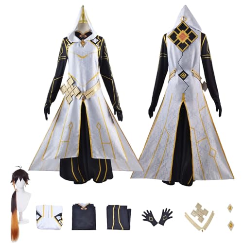 Anime G'enshin Impact Zhongli Cosplay Kostüm Rollenspiel Outfit mit Perücke Robe Zubehör Set Halloween Comic Con Party Karneval Uniform für Erwachsene Kinder Unisex Anzug Anime G'enshin Impact Zhongli Cosplay Kostüm Rollenspiel Outfit mit Perücke Robe Zubehör Set Halloween Comic Con Party Karneval Uniform für Erwachsene Kinder Unisex Anzug von Generisch