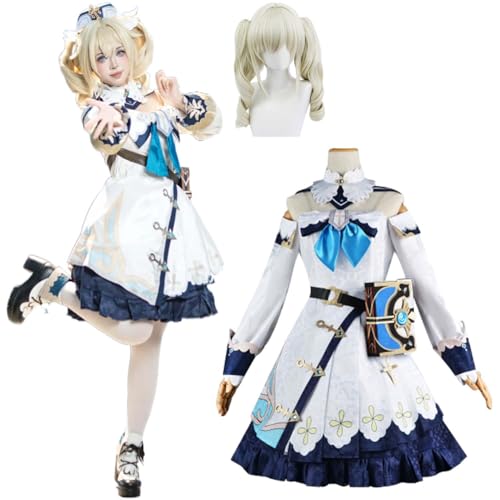 Anime Genshin Impact Spielfigur Barbara Gunnhildr Cosplay Kostüm für Kinder Erwachsene und Frauen Outfit mit Perücke Hut Accessoires komplettes Set Halloween Weihnachten Karneval Uniform Anime Genshin Impact Spielfigur Barbara Gunnhildr Cosplay Kostüm für Kinder Erwachsene und Frauen Outfit mit Perücke Hut Accessoires komplettes Set Halloween Weihnachten Karneval Uniform von Generisch