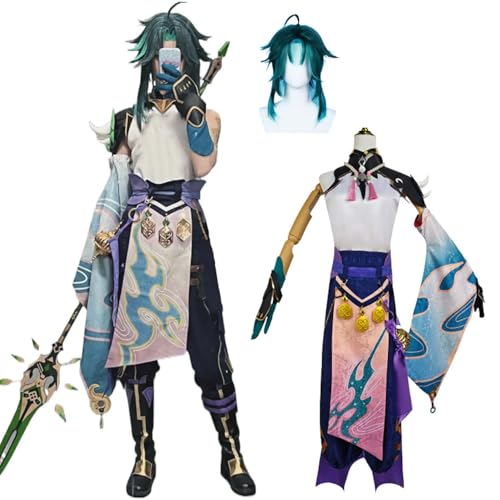 Anime Genshin Impact Spielfigur Xiao Cosplay Kostüm für Kinder und Erwachsene Outfit mit Perücke und Zubehör komplettes Set Halloween Weihnachten Karneval Uniform Anime Genshin Impact Spielfigur Xiao Cosplay Kostüm für Kinder und Erwachsene Outfit mit Perücke und Zubehör komplettes Set Halloween Weihnachten Karneval Uniform von Generisch