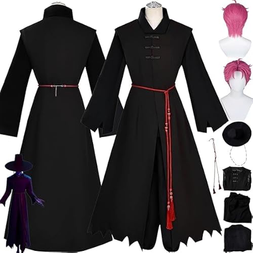 Anime KPop Demon Hunter Saja Boys Abby Cosplay Kostüm Outfit Romance Rollenspiel Uniform Komplettes Set Halloween Party Karneval Dress Up Anzug mit Perücke für Männer (black, XXL) von Generisch