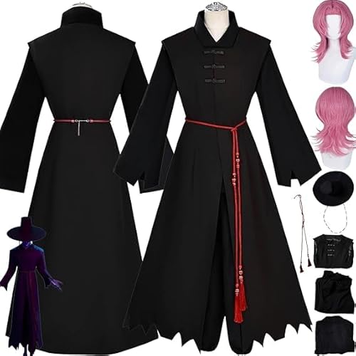 Anime KPop Demon Hunter Saja Boys Jinu Cosplay Costume Outfit Romance Role Play Uniform Complete Set Halloween Party Carnival Dress Up Suit with Wig for Men (black, XXXL) von Generisch