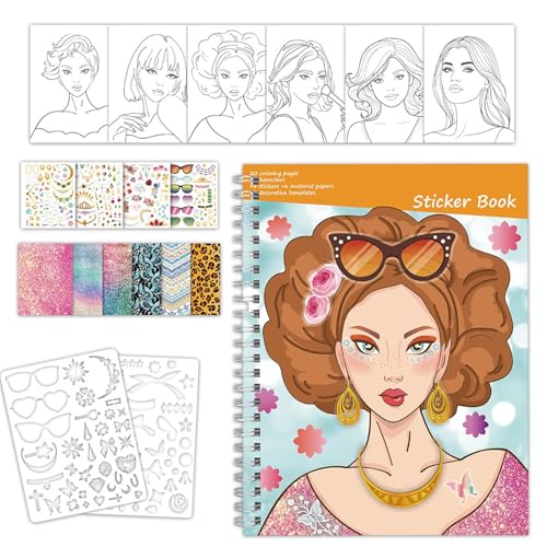 Ankleide-Mal-Sticker-Set – Mädchenmode-Buch, geeignet zum Zeichnen, Gestalten, Ausmalen und Gestalten, fördert die Feinmotorik der Hände Ankleide-Mal-Sticker-Set – Mädchenmode-Buch, geeignet zum Zeichnen, Gestalten, Ausmalen und Gestalten, fördert die Feinmotorik der Hände von Generisch
