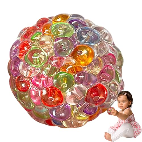 Antistressball Kinder - Bunte Perlen Stressabbau Ball, Dehnbares Sensorisches Fidget Spielzeug gegen Angst, Autismus, ADHS, Zuhause, Schule & Reisen (5,2cm) von Generisch