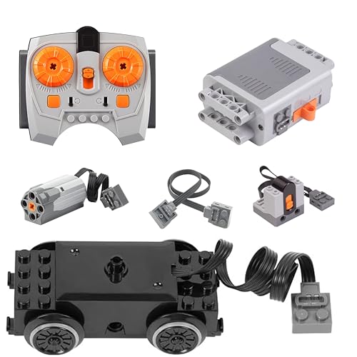 Antriebsset mit Geschwindigkeitsregelung für Züge Motor Power Function, 6-teiliges Elektrisch Spielzeug Motor, Technology Power Functions Set, mit Batteriebox, Kompatibel mit Technik Zug von Generisch