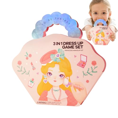 Anziehspielset, Aufkleber-Anziehpuppe,Kinderfreundliches Prinzessinnen-Anziehspielzeug - Kreatives Spiel-Sticker-Aktivitätsbuch für Kinder, lustiges Sticker-Make-up-Buch für Zuhause und draußen von Generisch