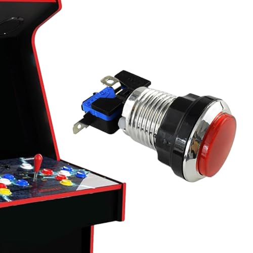 Arcade Game Console -Taste, Arcade LED Illuminierte Druckknopf | Arcade -Maschine Druckknopf mit Licht,Eingebaute Klammerdesign-Videospielkonsolenversorgungen für Wohnzimmer, Internetcafé, Schlafzimme von Generisch