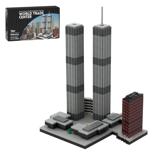 Architecture World Trade Center Modular Bauklötze Set, 1:2000 New York Groß Modular Haus Gebäude Klemmbausteine Konstruktionshaus Ideas Geschenk für Erwachsene-982 Teile von Generisch