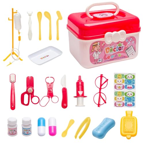 Arzt-Spielzeug-Set | 23 stücke Spielhaus Spielzeug Arzt Set Stethoskop Kinder Spielhaus Aufbewahrungsbox | Weihnachts-Spielzeug-Doktor-Set für Kinder, Rollenspiel-Doktor-Set für Kleinkinder ab 3 Jahre Arzt-Spielzeug-Set | 23 stücke Spielhaus Spielzeug Arzt Set Stethoskop Kinder Spielhaus Aufbewahrungsbox | Weihnachts-Spielzeug-Doktor-Set für Kinder, Rollenspiel-Doktor-Set für Kleinkinder ab 3 Jahre von Generisch