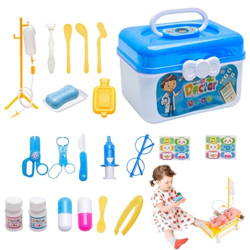 Arztkit für Kinder - 23er Set Kinder Arzt Spielset mit Stethoskop | Arzt-Rollenspiel-Kostüm, Arzt-Spielset für Kleinkinder, , Mädchen ab 3 Jahren Arztkit für Kinder - 23er Set Kinder Arzt Spielset mit Stethoskop | Arzt-Rollenspiel-Kostüm, Arzt-Spielset für Kleinkinder, , Mädchen ab 3 Jahren von Generisch