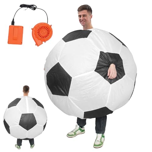 Aufblasbare Kostüme - Fußball-Design Aufblasbare Anzüge Für Erwachsene - Lustig Damen Herren Weihnachten Geburtstag Halloween Kostümpartys von Generisch