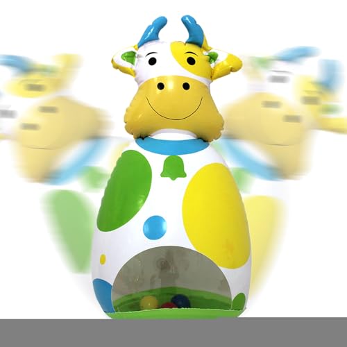 Aufblasbare Spielzeuge Für Kinder Tiere - 3D Wackelspielzeug Für Babys,Aufblasbare Kuhfigur Kinder Spiel Mit Mehreren Funktionen Für Zuhause Reise Geburtstag Klassenzimmer Schlafzimmer Mädchen Gartena von Generisch