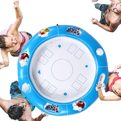 Aufblasbarer Schwimmender Kartentisch - Tragbarer Pool-Spieltisch | Schwimmendes Kartenspiel-Tablett mit Getränke- und Snackhalter | Perfekt für Poolpartys, Urlaube, Camping und Kreuzfahrten Aufblasbarer Schwimmender Kartentisch - Tragbarer Pool-Spieltisch | Schwimmendes Kartenspiel-Tablett mit Getränke- und Snackhalter | Perfekt für Poolpartys, Urlaube, Camping und Kreuzfahrten von Generisch