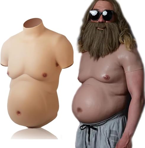 Aufblasbarer Silikon-Bierbauch-Anzug – realistischer falscher fett schwangerer Bauch für Halloween, Cosplay, Party, Requisiten, lustige Streiche und Verkleidungsveranstaltungen von Generisch