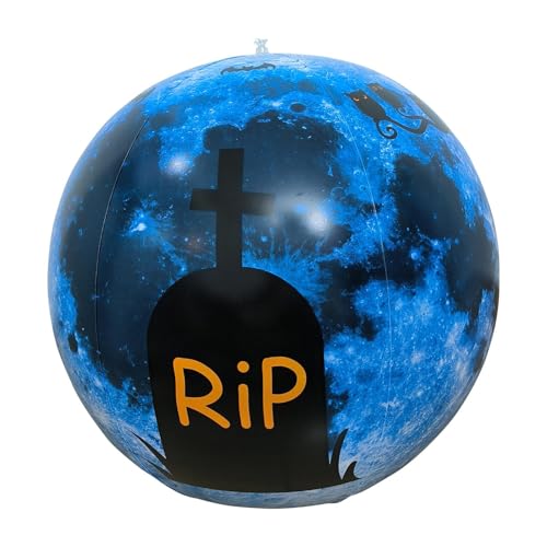 Aufblasbarer Strandball | Halloween Inflatable Ball XXL 23 Zoll Strapazierfähiges PVC Lustige Gespensterdrucke Themenparty Dekoration Für Garten Und Innenbereich Festliche Atmosphäre von Generisch