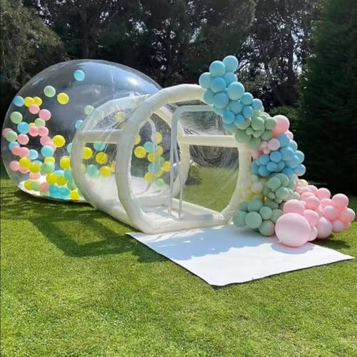Aufblasbares Blasen-Haus, kommerzielles Ballon-Hüpfhaus, Outdoor, wasserdichtes Kuppel-Campingzelt, aufblasbares klares Blasenzelt für Hinterhof, Geburtstag, Hochzeit, Party, N (Größe: 2,4 m) von Generisch