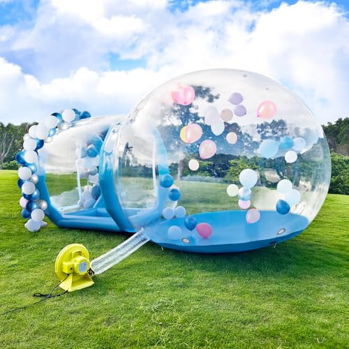 Aufblasbares Bubble House, klares aufblasbares Blasenkuppelzelt mit Gebläse und Pumpe, kommerzielle Qualität, PVC, wasserdichtes Gartenzelt mit Tunnel für Kinder, Party, kommerzielle Nutzung von Generisch