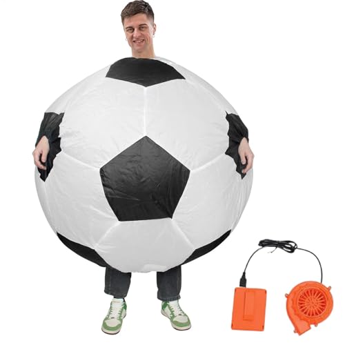 Aufblasbares Kostüm | Erwachsenen-Ballon-Kostüm | aufblasbares Fußball-Kostüm | Premium-Qualität | bequem | widerstandsfähig | Aufblassystem enthalten | Performance Dress Up für Neujahr von Generisch