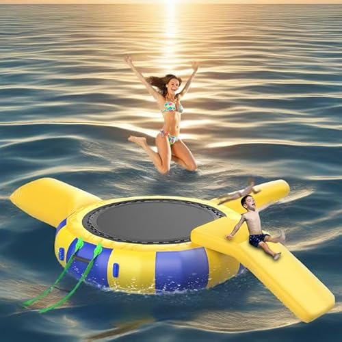 Aufblasbares Wassertrampolin Park mit Rutsche, Schlauch und Tauchkissen für Seepartys und Schwimmspaß von Generisch