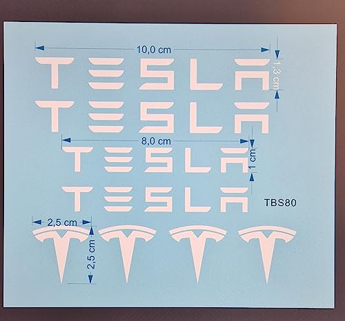 Aufkleber Sticker weiß für Bremssattel Auto kompatibel mit Tesla TBS80 Bremssattel von Generisch