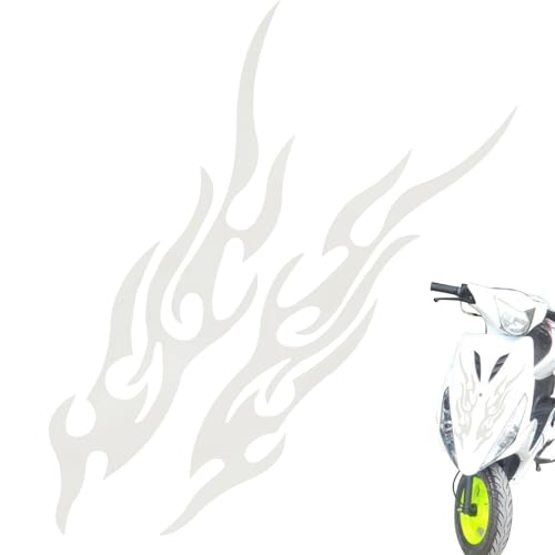 Aufkleber für Motorräder | Flammen Design Auto Aufkleber | 2er-Set wasserdichte Embleme Für Gepäck Briefkasten Koffer Werkzeugkasten Golfwagen Boot von Generisch