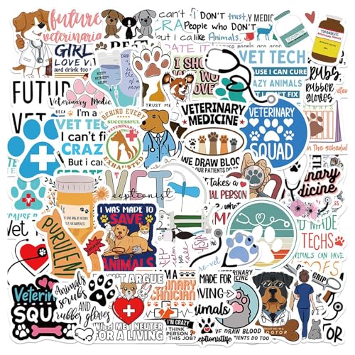 Aufkleber für den Tierarzt, Veterinäraufkleber - Niedliche Cartoon-Klammern,wasserdichte Aufkleber aus Notebook-Material, ästhetische Aufkleber für Skateboard-Gepäck, Laptop, Computer, Telefon von Generisch