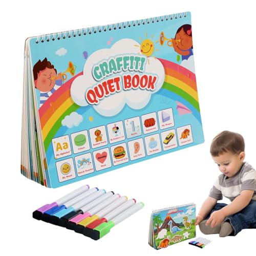 Aufkleberbuch, Quiet Sticker Book Cuted,Bildungskinder Aufkleber Buchkalender Form - Mädchen tragbares sensorisches Spielzeug ermutigen das Schreiben, wenn er zum frühen Lernen klebt von Generisch