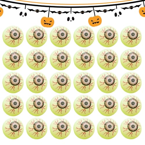 Augapfel - -Pong -Bälle | Halloween Augäpfel düstere gruselige Augenball | Hüpfball 30 -teiliges Licht auf Augäpfel | Halloween Bowl Füllstoff | Augapfel -Hüpfbälle für Kinder, Junge Leute von Generisch