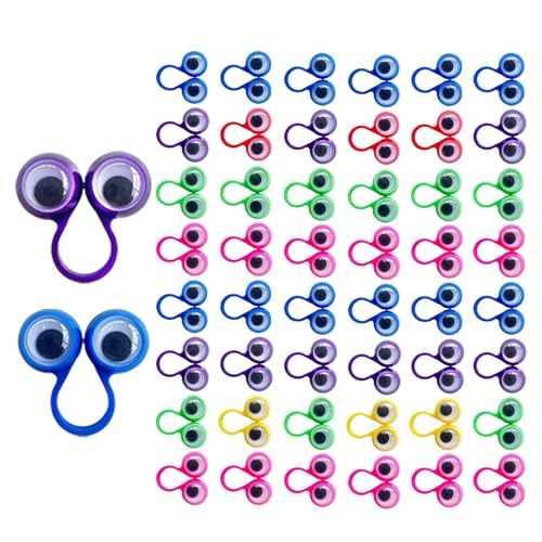 Augen Fingerpuppen,50 Stück Kinder-Augenringe - Bunte Fingerpuppen Set Als Partygeschenke Für Kinder Mädchen Augen Fingerpuppen,50 Stück Kinder-Augenringe - Bunte Fingerpuppen Set Als Partygeschenke Für Kinder Mädchen von Generisch