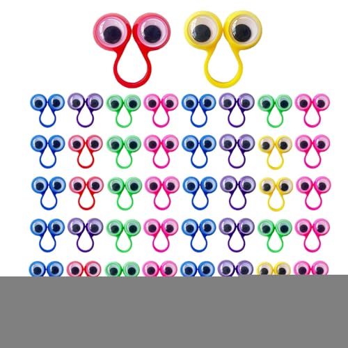 Augen Fingerpuppen | 50 Stück Wackelnde Augen-Ringe,6 Farben Fingerpuppen Spielzeug Ringe Für Kinder Mädchen Klassenzimmer Tauschgeschenk Augen Fingerpuppen | 50 Stück Wackelnde Augen-Ringe,6 Farben Fingerpuppen Spielzeug Ringe Für Kinder Mädchen Klassenzimmer Tauschgeschenk von Generisch