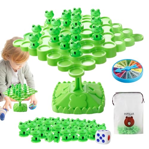Ausgeglichenes Tree -Brettspiel, Frog Balance Table Game - Girls Educational Balance Spielzeug, Eltern-Kind-Interaktive-Spiele für, Kindergarten, Innen-, Außen-, Reisen von Generisch
