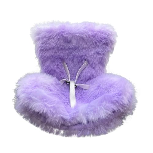 Auto Puppen Sicherheitssitz, Charakter Autositz für Puppen mit weichem pelzigem Kissen, Puppen Sicherheitssitz Auto Innenraum, Puppensicherheitssitz, zur Präsentation von 10–17cm (Lila-g) von Generisch